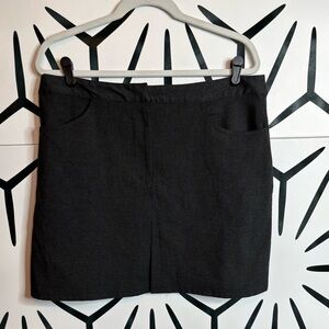 American Eagle Gray Mini Skirt with Pockets and Front Slit Size 14